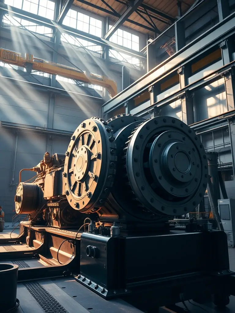 A photograph of a complete mill drive system being tested in a simulated operational environment, demonstrating its robustness and efficiency.